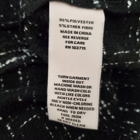 Nanette Lapore black white window pane boucle knit open front blazer jacket. - Picture 9 of 14